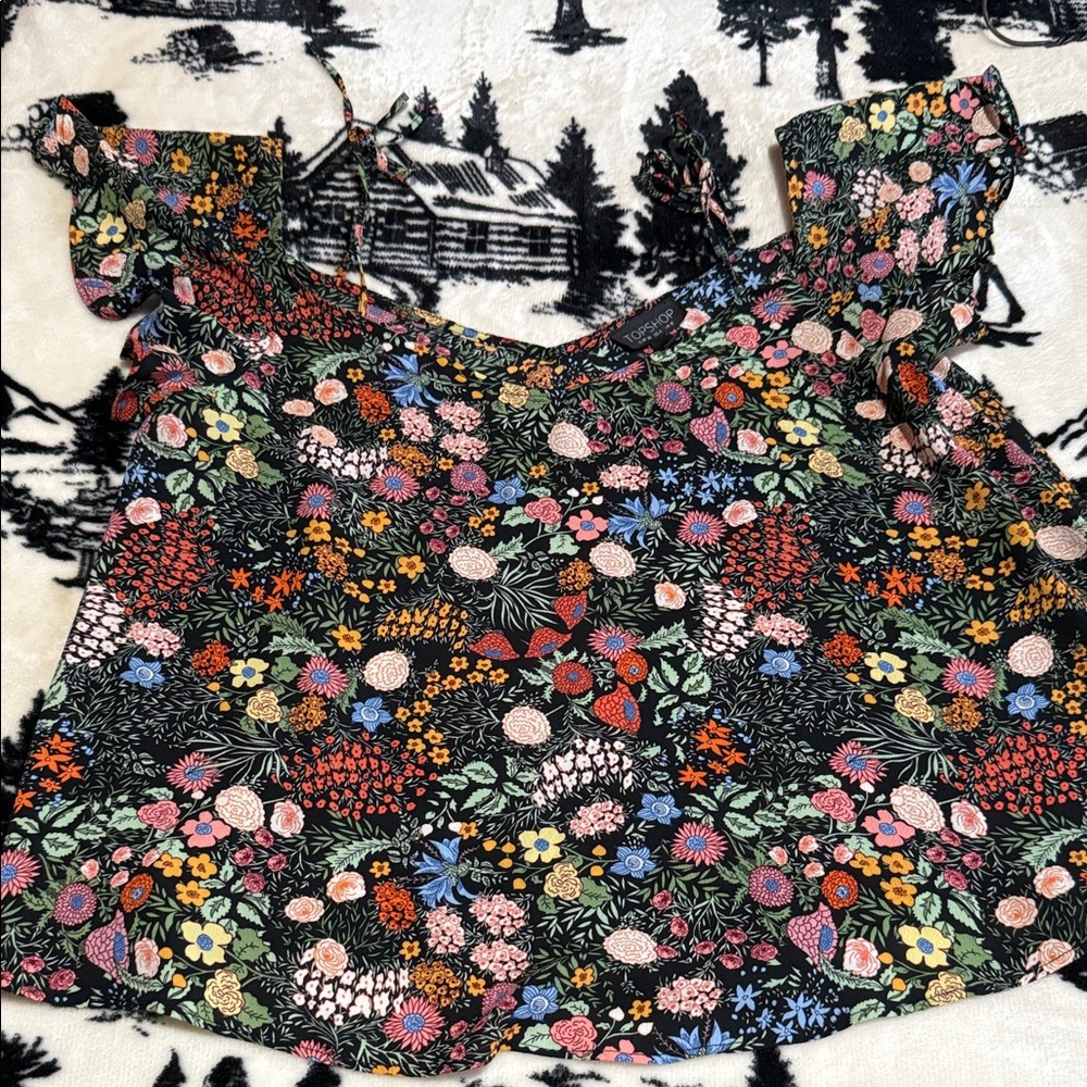 Topshop Multicolor Floral Blouse